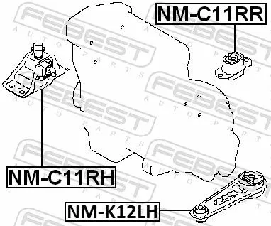 FEBEST Mounting, engine (NM-C11RH)