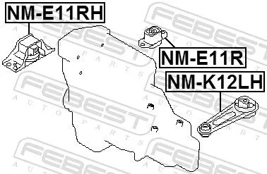 FEBEST Mounting, engine (NM-E11RH)