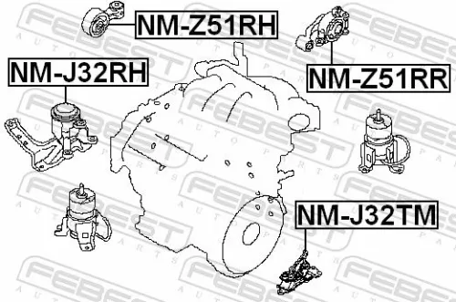 FEBEST Mounting, automatic transmission (NM-J32TM)