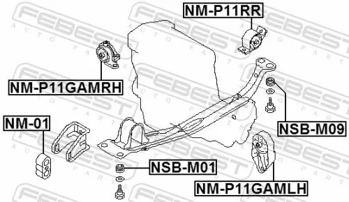 FEBEST Mounting, engine (NM-P11GAMLH)