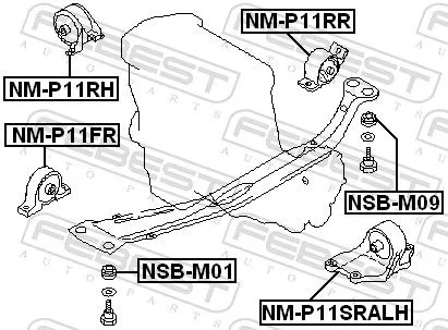 FEBEST Mounting, engine (NM-P11SRALH)
