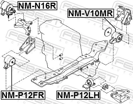 FEBEST Mounting, engine (NM-P12LH)