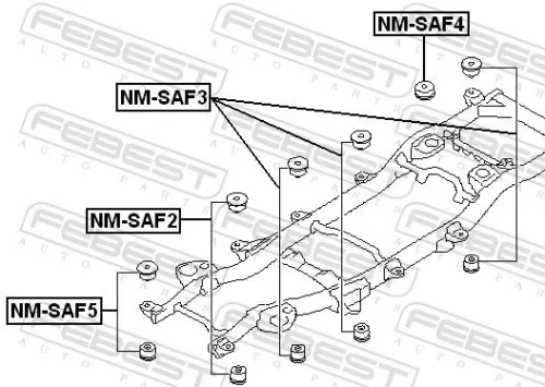 FEBEST Bushing, axle beam (NM-SAF5)