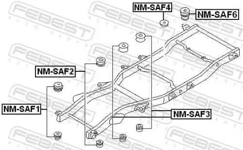 FEBEST Bushing, axle beam (NM-SAF6)