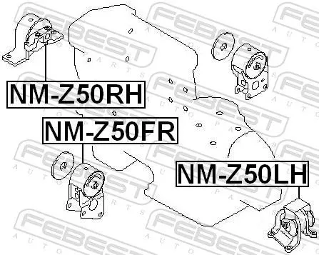 FEBEST Mounting, engine (NM-Z50RH)