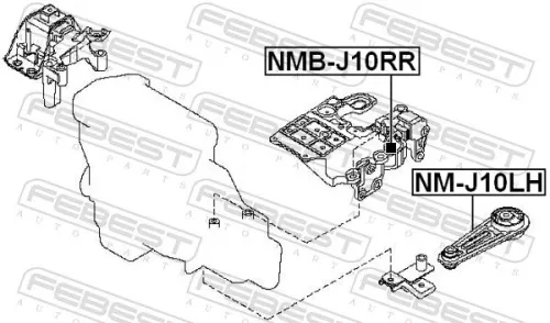 FEBEST Mounting, automatic transmission (NMB-J10RR)