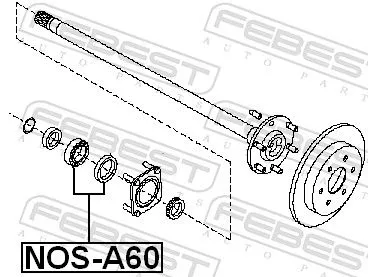 FEBEST Bearing, drive shaft (NOS-A60)