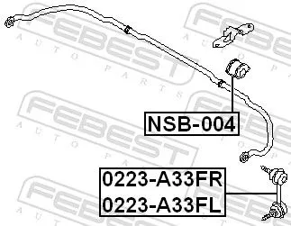 FEBEST Mounting, stabiliser bar (NSB-004)