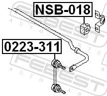 FEBEST Mounting, stabiliser bar (NSB-018)