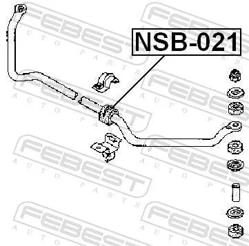 FEBEST Mounting, stabiliser bar (NSB-021)