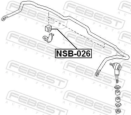 FEBEST Mounting, stabiliser bar (NSB-026)