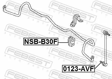 FEBEST Mounting, stabiliser bar (NSB-B30F)