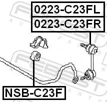 FEBEST Mounting, stabiliser bar (NSB-C23F)