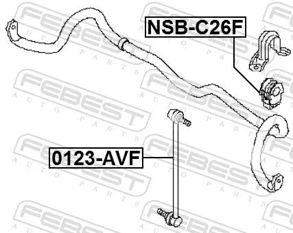 FEBEST Mounting, stabiliser bar (NSB-C26F)