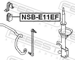 FEBEST Mounting, stabiliser bar (NSB-E11EF)