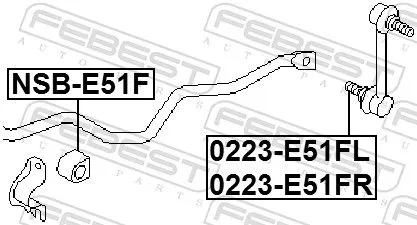 FEBEST Mounting, stabiliser bar (NSB-E51F)