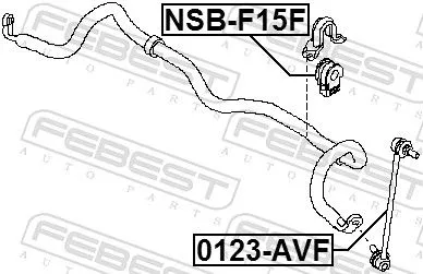 FEBEST Mounting, stabiliser bar (NSB-F15F)