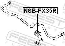 FEBEST Mounting, stabiliser bar (NSB-FX35R)