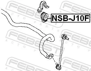 FEBEST Mounting, stabiliser bar (NSB-J10F)