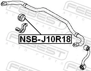 FEBEST Mounting, stabiliser bar (NSB-J10R18)