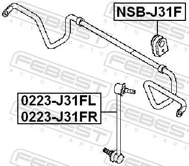 FEBEST Mounting, stabiliser bar (NSB-J31F)