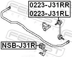 FEBEST Mounting, stabiliser bar (NSB-J31R)