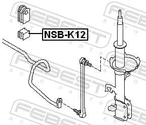FEBEST Mounting, stabiliser bar (NSB-K12)