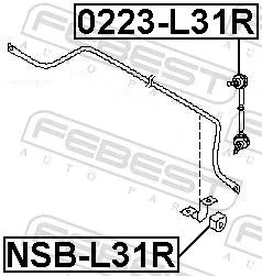 FEBEST Mounting, stabiliser bar (NSB-L31R)