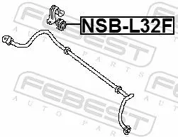 FEBEST Mounting, stabiliser bar (NSB-L32F)