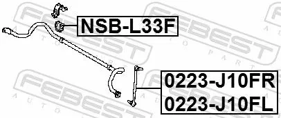 FEBEST Mounting, stabiliser bar (NSB-L33F)