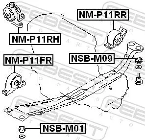 FEBEST Bushing, axle beam (NSB-M01)
