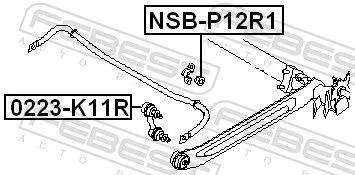 FEBEST Mounting, stabiliser bar (NSB-P12R1)