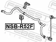 FEBEST Mounting, stabiliser bar (NSB-R52F)