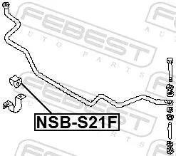 FEBEST Mounting, stabiliser bar (NSB-S21F)