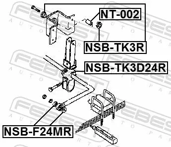 FEBEST Mounting, axle strut (NSB-TK3R)