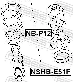 FEBEST Protective Cap/Bellow, shock absorber (NSHB-E51F)