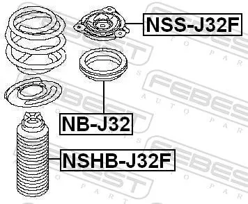FEBEST Protective Cap/Bellow, shock absorber (NSHB-J32F)