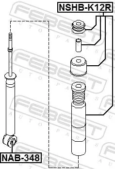 FEBEST Protective Cap/Bellow, shock absorber (NSHB-K12R)