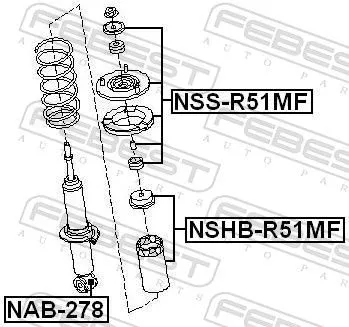 FEBEST Protective Cap/Bellow, shock absorber (NSHB-R51MF)
