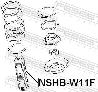 FEBEST Protective Cap/Bellow, shock absorber (NSHB-W11F)