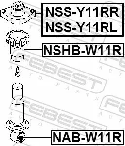 FEBEST Protective Cap/Bellow, shock absorber (NSHB-W11R)