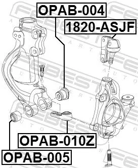 FEBEST Mounting, control/trailing arm (OPAB-005)