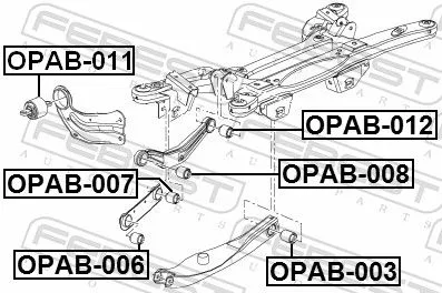 FEBEST Mounting, control/trailing arm (OPAB-011)