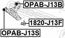 FEBEST Mounting, control/trailing arm (OPAB-J13S)