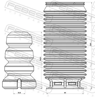 FEBEST Dust Cover Kit, shock absorber (OPSHB-MOVBF-KIT)