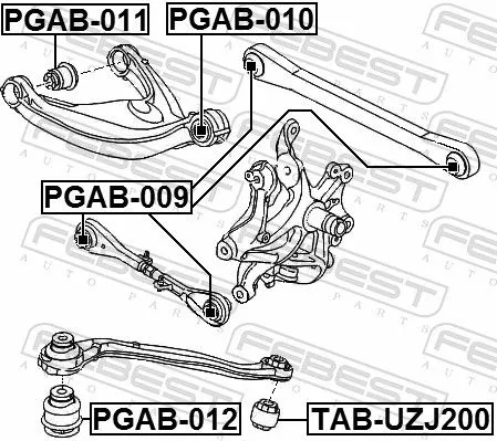 FEBEST Mounting, control/trailing arm (PGAB-011)