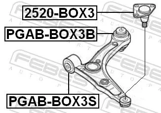 FEBEST Mounting, control/trailing arm (PGAB-BOX3B)