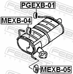 FEBEST Rubber Buffer, muffler (PGEXB-01)
