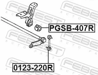 FEBEST Mounting, stabiliser bar (PGSB-407R)