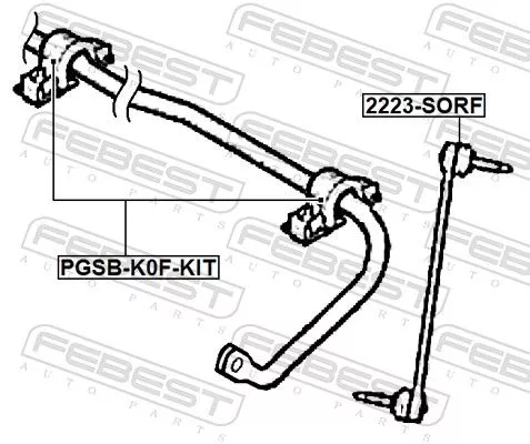 FEBEST Repair Kit, stabiliser bush (PGSB-K0F-KIT)